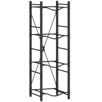 HOMCOM Suporte para Garrafões de Água de 4 Níveis Estante de Armazenamento para Garrafas de Água com Estrutura de Metal 34x34x105 cm Preto(m-1)