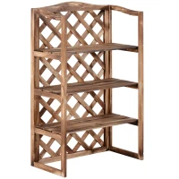 Outsunny Suport pentru flori Scăriță pentru flori Raftul pentru plante 3 etaje Lemn de brad (Model8)(m-6)