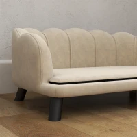 PawHut Canapea câine pat pentru câine pisică design contemporan sub formă de scoică dim. 98L x 60l x 35H cm pernă pufoasă catifea verde(m-5)