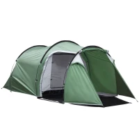 Outsunny Cort de Camping Familial 2-3 Persoane Pliabil Impermeabil Anti-UV 20+ cu Vestibul 426x206x154 cm Verde(m-1)