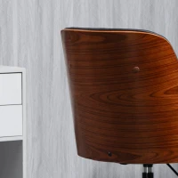 Scaun de birou Vinsetto, Scaun de birou, Scaun rotativ acasă, Scaun de birou reglabil ergonomic cu roți pivotante 360°, Spumă PU Negru 48,5 x 54,5 x 81-87 cm(m-4)