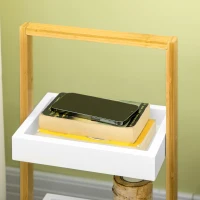 HOMCOM Cărucior de depozitare cu 3 nivele, etajeră ușor de asamblat pentru baie bucătărie birou 28 x 18 x 75 cm alb(m-4)