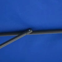 Outsunny Parasol deplasat octogonal, inclinabil, pliabil, Ø 3 m, parasol de grădină cu suport, albastru.(m-5)