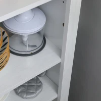 HOMCOM Șifonier de Depozitare bufet bucătărie mobilier de depozitare pentru Baie Economisire Spațiu Stil Clasic cu 3 rafturi reglabile- Înălțime 120 cm în Lemn Alb(m-4)