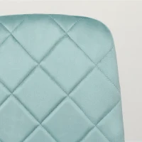 HOMCOM Lot de 4 scaune de sufragerie căptușite cu spătar înalt, picioare din oțel și material textil, verde(m-4)