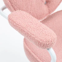 HOMCOM Scaun de birou frumos cu material moale, tapitat cu butoni, reglabil pe înălțime, roz(m-4)