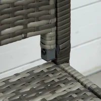 Outsunny Banca de grădină, în stil poliratan, cu cadru din oțel, pentru 2 persoane, gri, 122 x 60 x 85cm(m-5)