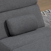 HOMCOM Fotoliu relax salon cu masaj și încălzire, șezlong cu telecomandă și pernă, material din in, gri(m-4)