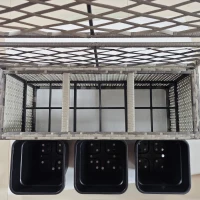 Outsunny Ghiveci pentru plante cu trei bazine 33L din rășină impletită și oțel dim. 84L x 30L x 107H cm(m-5)