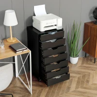 Vinsetto Sertar de birou cu roți, mobilier pentru depozitare de birou cu 7 sertare - organizator pentru documente, format A4 sau scrisori(m-4)
