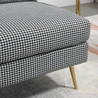 HOMCOM Fotoliu în stil retro, fotoliu de accent, model de pauni, elemente de lemn, miez de arcuri, Negru + Alb(m-4)