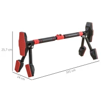 SPORTNOW Bara de tractare, reglabilă 81-107 cm, nivelator, suport cu 6 puncte, Metal, Negru/Roșu(m-3)