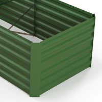 Outsunny Grădină elevate patrulater legume pat jardiniere cu tuburi de armare din oțel galvanizat 180 x 90 x 59 cm(m-4)