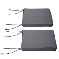 Outsunny Set de 2 perne pentru fotolii de grădină Pernă pentru scaun de exterior Perne de șezut detasabile Umplutură de 5 cm Tesatura de poliester dim. 45L x 45l cm Gri închis