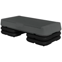 SPORTNOW Stepper aerobic fitness înălțime reglabilă 3 nivele 10/15/20 cm suprafață antiderapantă plastic, gri(m-6)