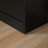 HOMCOM Dulap de Pantofi Mobilier Scară dim. 60L x 24l x 80H cm 2 Uși Batante Negru(m-4)