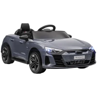 HOMCOM Automobil electric pentru copii cu telecomandă, centură de siguranță, claxon, muzică, faruri, până la 5 km/h, 3-5 ani, Gri(m-7)
