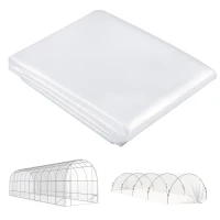 Outsunny Acoperire pentru seră din plastic, prelată pentru acoperirea plantelor, rezistentă la UV, rezistentă la apă, 8 x 10 m(m-1)