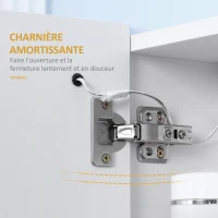 kleankin Oglindă de perete cu LED-uri pentru baie, 2 uși și 3 niveluri, 70 x 15 x 65 cm, alb(m-4)