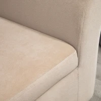 HOMCOM Bancă Captușită cu Depozitare, Bancă de Depozitare cu Brațe, Înălțime 46 cm a Șezutului, Catifea, 111,5 x 41 x 65 cm, Bej(m-3)