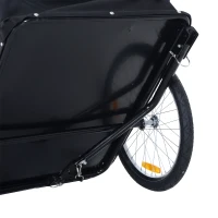 HOMCOM Remorcă pentru biciclete cargo din oțel cu capac detașabil și bară de remorcare 140 x 77 x 65 cm alb și negru(m-4)