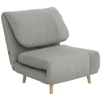 HOMCOM 2 în 1 Fotoliu extensibil Pat pentru oaspeți, cu suport reglabil Cord-Optik 82 cm x 89 cm x 83 cm Gri(m-1)