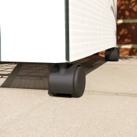 Outsunny Sera de polietilenă, seră, mini-seră, casa de plante, spațiu de germinare, 4 rafturi, 69 x 50 x 165 cm, alb(m-5)