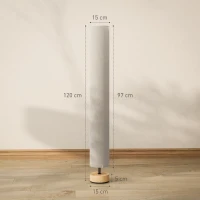 HOMCOM Lampadar de coloana din in pentru sufragerie cu comutator pe picior, 2 x soclu E27, 120 cm, bej(m-3)