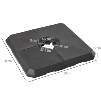 Outsunny Baza pentru Umbrela cu Brat din 4 Piese, Postament(m-3)