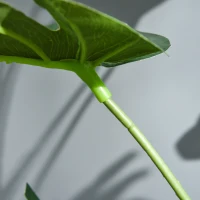 Outsunny Plante artificiale model Monstera cu 21 de frunze în ghiveci de ciment, interior sau exterior, dim. Ø16 x 100H cm(m-4)