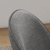 HOMCOM Pachet de 2 Scaune de Sufragerie cu Material Textil de In și Picioare din Oțel Capacitate 120 kg 50x52x83 cm Gri(m-3)