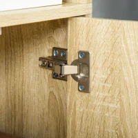 HOMCOM Bibliotecă Dulap de cărți cu 4 compartimente deschise și 2 uși pentru sufragerie și birou 59x29x180 cm Lemn natural(m-4)