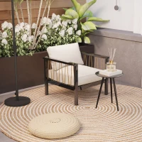 Outsunny Masă de cafea mică rotundă, masă de sprijin, blat din sticlă securizată, picioare ascuțite, cadru din oțel, Ø 40 x 50 cm, negru(m-3)