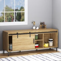 HOMCOM Kit de ușă cu glisare pentru sistem de galandaj cu ușă cu grosimea de 20-25 mm lățime maximă 0,9 m greutate maximă 20 Kg oțel negru(m-2)