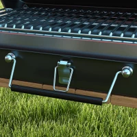 Outsunny Mini grătar cu cărbune BBQ portabil cu carcasă de valiză grătar de masă pliabil pentru grădină, camping, picnic negru(m-4)