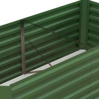 Outsunny Grădină elevate patrulater legume pat jardiniere cu tuburi de armare din oțel galvanizat 180 x 90 x 59 cm(m-3)