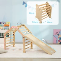 AIYAPLAY 3 în 1 Echelle d'escalade cu tobogan rampă, jucărie de cățărare pliabilă pentru copii 18-48 luni încărcare 50 Kg(m-3)
