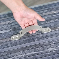 HOMCOM Coș de rufe din bambus cu capac 100 L Colector de rufe cu mânere din PU, sac de rufe din pânză de vela, Coșuri de rufe pentru bucătărie dormitor baie Gri(m-3)