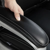 HOMCOM Fotoliu de birou fauteuil de bureau cu funcție de balans role pivotante 360° 66 x 75,5 x 115,5-124,5 cm negru(m-5)