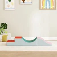 AIYAPLAY 3-teiliges Kletter- und Krabbelset für Kleinkinder, Kunstleder, Schaumstoff, Hellgrau(m-9)