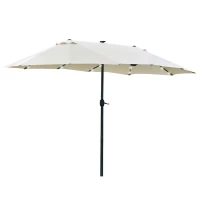 Outsunny Umbrelă Ovală Crem 440 x 256 cm(m-6)