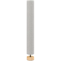 HOMCOM Lampadare de podea pentru living cu abajur din in, comutator de picior, 2 x dulie E27, 120 cm, gri(m-7)