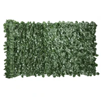 Outsunny Gard Artificial Paravan Decorativ Rulou 3L x 1Î m Frunziș Realist Anti-UV Verde Închis(m-7)