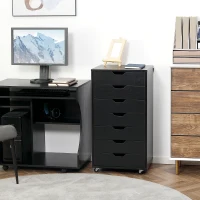 Vinsetto Sertar de birou cu roți, mobilier pentru depozitare de birou cu 7 sertare - organizator pentru documente, format A4 sau scrisori(m-2)