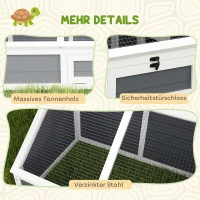 PawHut Căsuță pentru țestoase, gard pentru țestoase de exterior, design fără fund, ușor de deschis, casă pentru țestoase, Gri deschis(m-3)