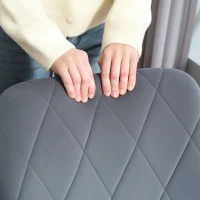 HOMCOM Fotoliu de accent in design retro imitatie catifea 58 cm x 60,5 cm x 79 cm otel gri(m-5)