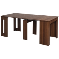 HOMCOM Masă Extensibilă, Masă Mobilă, Design Modern, 180 cm x 85 cm x 75 cm, Maro