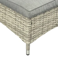 Outsunny Șezlong de grădină masă 3 piese Set de mobilier din Poliratan+Metal Gri(m-4)