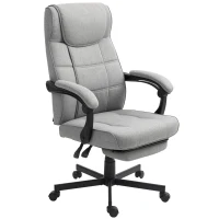 HOMCOM Scaun de birou cu funcție de masaj Scaun șefesc ergonomic cu funcție de relaxare Suport pentru picioare Gri(m-5)