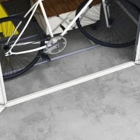 Outsunny Casa de grădină cu fereastră de ventilație, plastic și metal, 240 x 190 x 180/228 cm, Gri(m-5)